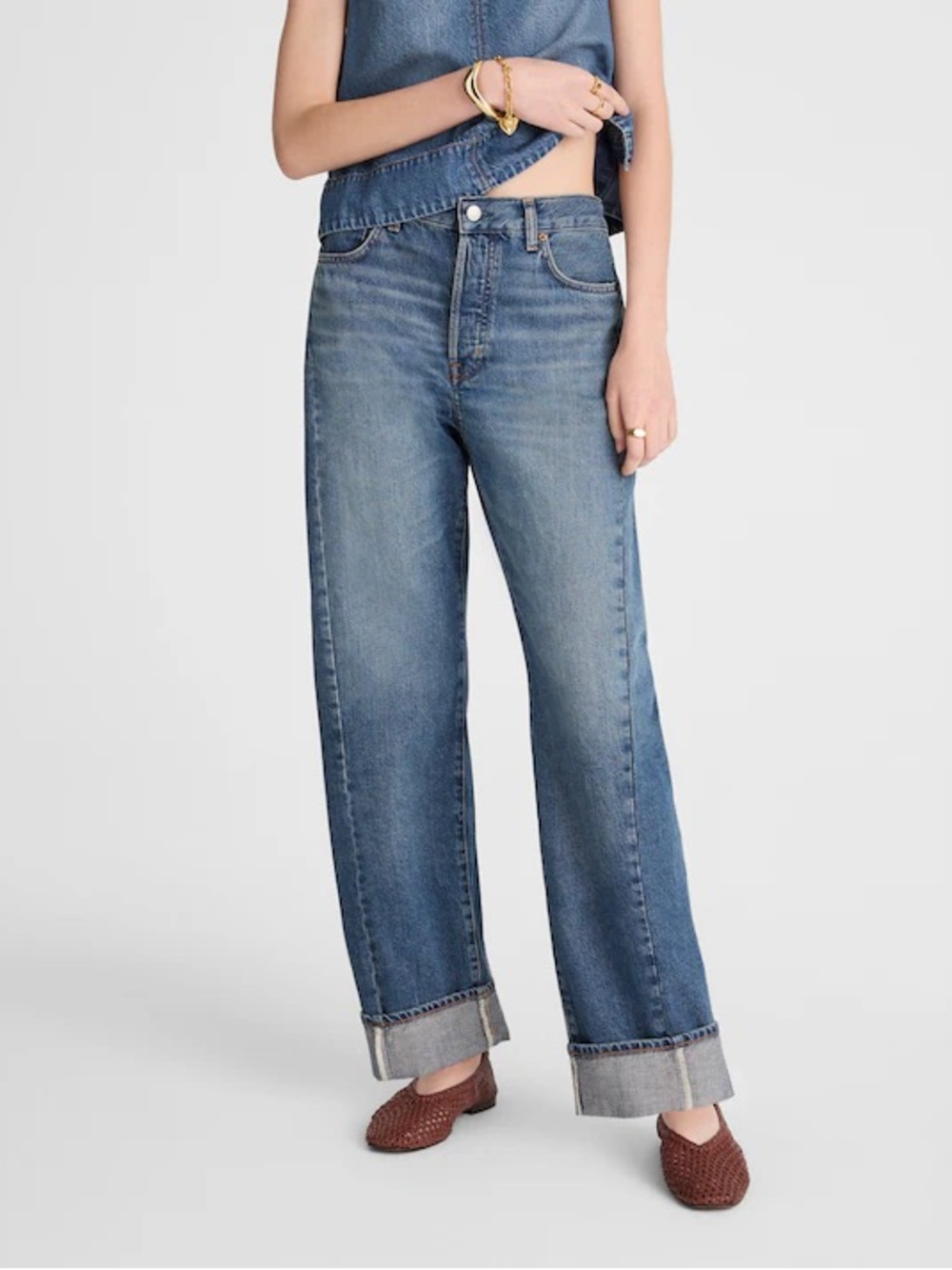 Madewell The Tall Pieced Barrel Leg Full-Length Jean rigid Women’s Size 29T NWT